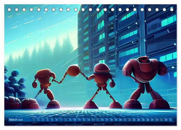 Produktbild: Robots (Desk Calendar 2026 DIN A5 landscape), CALVENDO 12 Month DeskCalendar