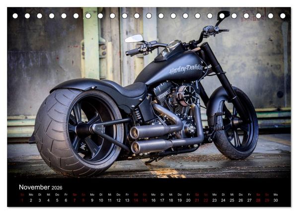 Produktbild: Exklusive Best of Fat Ass Custombike Edition, feinste Harleys mit fettem Hintern (Tischkalender 2026 DIN A5 quer), CALVENDO Monatskalender