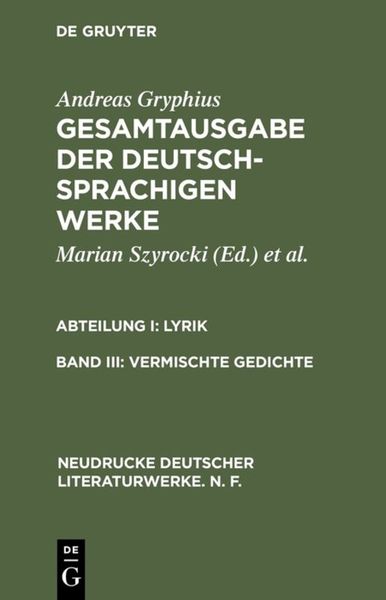 Produktbild: Vermischte Gedichte