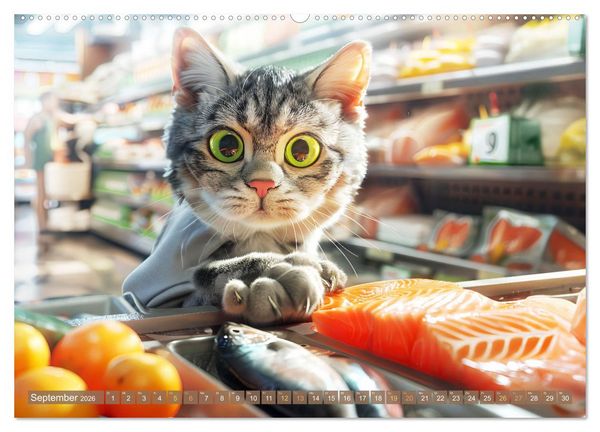 Produktbild: Katzen-Alltag - Ein witziges Jahr mit Kater Tommy (hochwertiger Premium Wandkalender 2026 DIN A2 quer), Kunstdruck in Hochglanz
