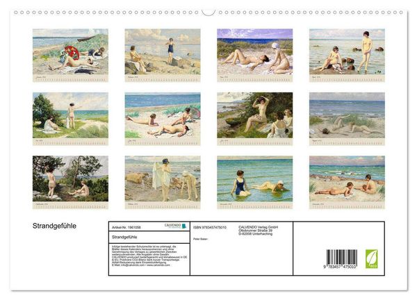 Produktbild: Strandgef&uuml;hle (hochwertiger Premium Wandkalender 2026 DIN A2 quer), Kunstdruck in Hochglanz