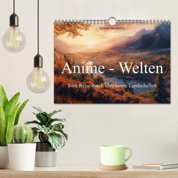 Produktbild: Anime - Welten: Eine Reise durch vertr&auml;umte Welten (Wandkalender 2026 DIN A4 quer), CALVENDO Monatskalender