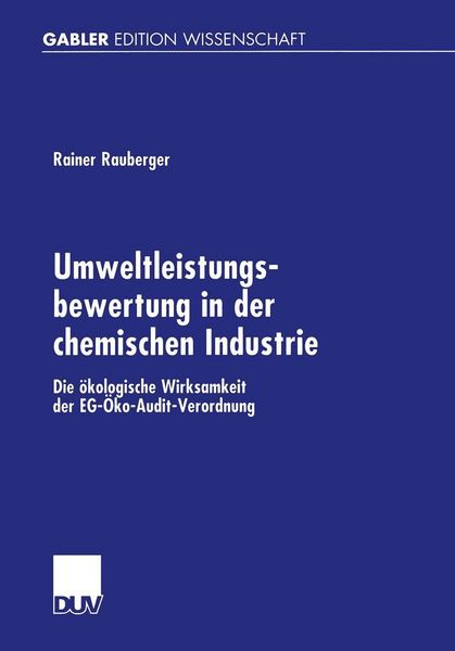 Produktbild: Umweltleistungsbewertung in der chemischen Industrie