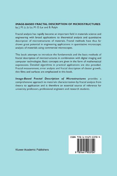 Produktbild: Image-Based Fractal Description of Microstructures