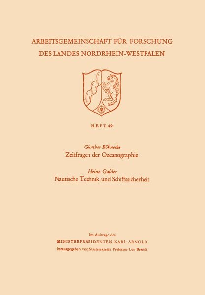 Produktbild: Zeitfragen der Ozeanographie. Nautische Technik und Schiffssicherheit
