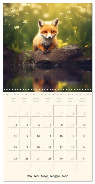 Produktbild: Les renards, des cr&eacute;atures si mignonnes (Calendrier mural carr&eacute; 2026 30x30 cm) Calendrier double avec une page pour vos prises de notes