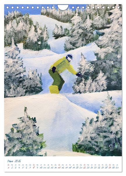 Produktbild: Powder Passion - Snowboardkunst im H&ouml;henrausch (Wandkalender 2026 DIN A4 hoch), CALVENDO Monatskalender