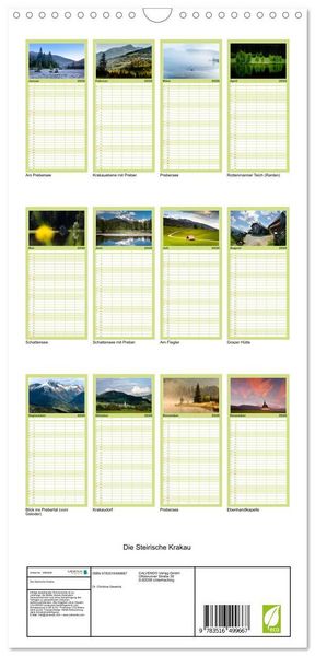 Produktbild: Familienplaner 2026 - Die Steirische Krakau mit 5 Spalten (Wandkalender, 21 x 45 cm) CALVENDO