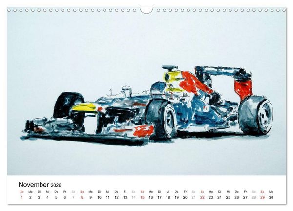 Produktbild: Illustrationen Formel 1 Rennwagen (Wandkalender 2026 DIN A3 quer), CALVENDO Monatskalender