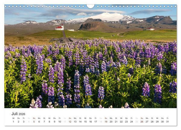 Produktbild: ISLAND 63&deg; - 66&deg; N / 13&deg; - 25&deg; W (Wandkalender 2026 DIN A3 quer), CALVENDO Monatskalender