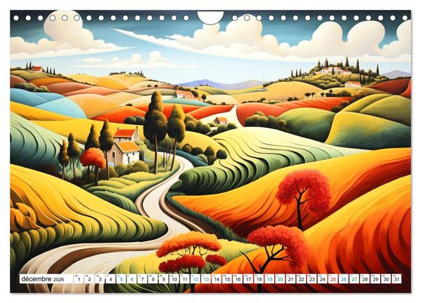 Produktbild: Paysages color&eacute;s (Calendrier mural 2026 DIN A4 vertical), CALVENDO calendrier mensuel