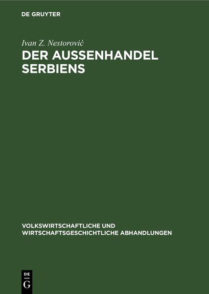 Produktbild: Der Au&szlig;enhandel Serbiens
