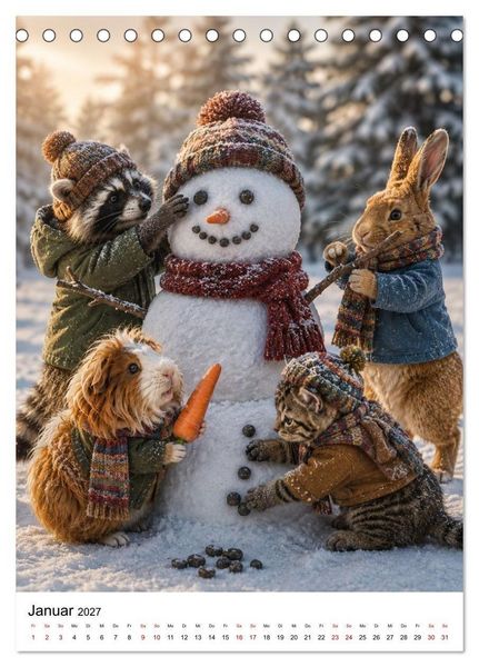 Produktbild: Cozy Friends - Kleine Kuschelhelden (Tischkalender 2027 DIN A5 hoch), CALVENDO Monatskalender