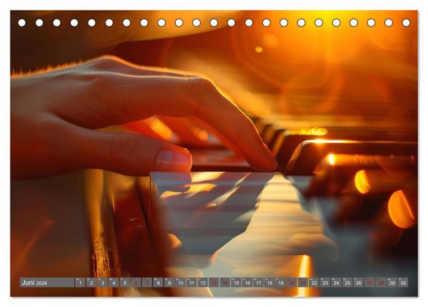 Produktbild: Tr&auml;ume aus Piano, Klavier und Fl&uuml;gel (Tischkalender 2026 DIN A5 quer), CALVENDO Monatskalender