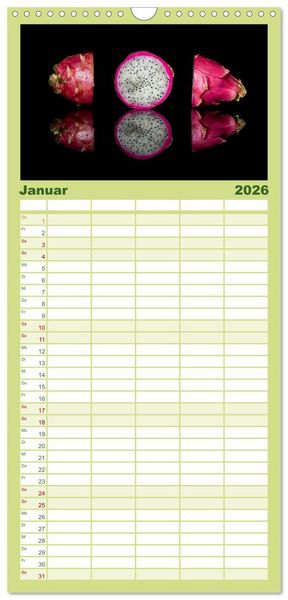 Produktbild: Familienplaner 2026 - Fr&uuml;chte dreigeteilt mit 5 Spalten (Wandkalender, 21 x 45 cm) CALVENDO