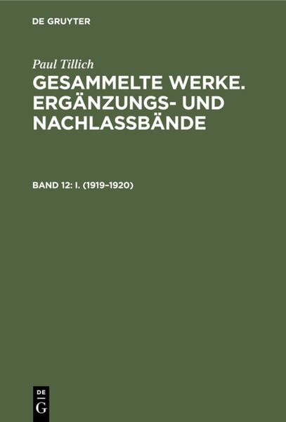 Produktbild: I. (1919&ndash;1920)