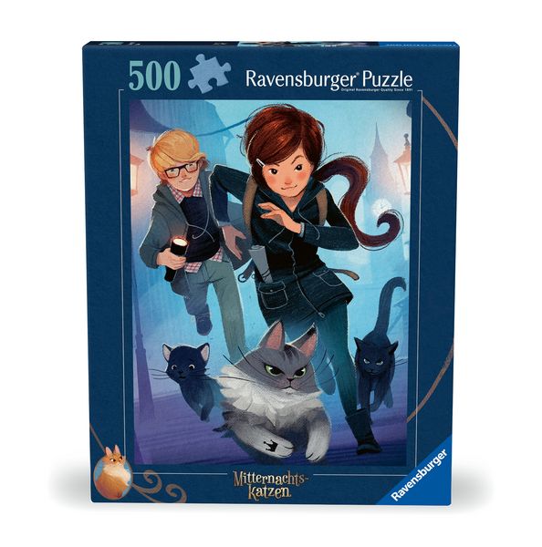 Produktbild: Ravensburger Puzzle 12000360 - Auf der Suche nach K&ouml;nigin Quinn - 500 Teile Mitternachtskatzen Puzzle f&uuml;r Erwachsene und Kinder ab 12 Jahren