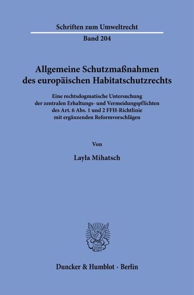 Produktbild: Allgemeine Schutzmaßnahmen des europäischen Habitatschutzrechts.