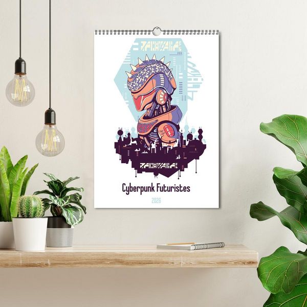 Produktbild: Cyberpunk Futuristes (Calendrier mural 2026 DIN A3 horizontal), CALVENDO calendrier mensuel