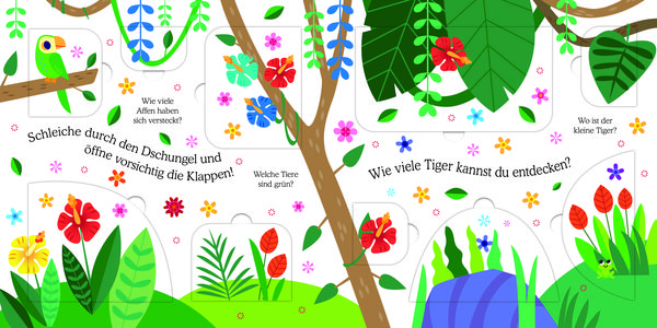 Produktbild: Gl&uuml;cksfisch: Wei&szlig;t du, was die Tiere machen? Kleiner Tiger (Tier-Buch mit Schiebern und Klappen)