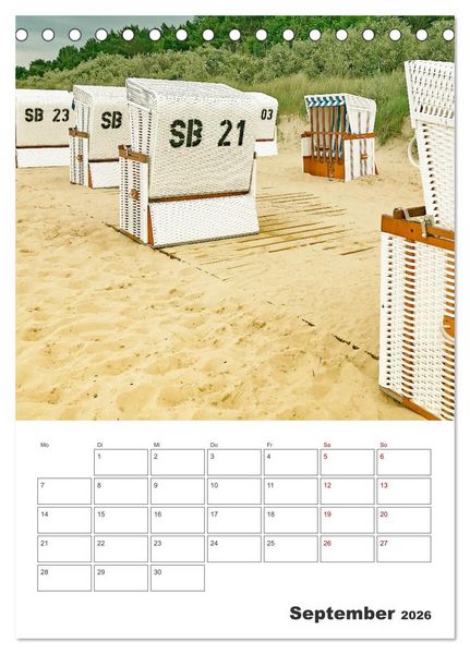 Produktbild: Usedom - Terminplaner (Tischkalender 2026 DIN A5 hoch), CALVENDO Monatskalender