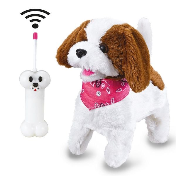 Jamara Lucky RC Plüschhund Weiss/Braun