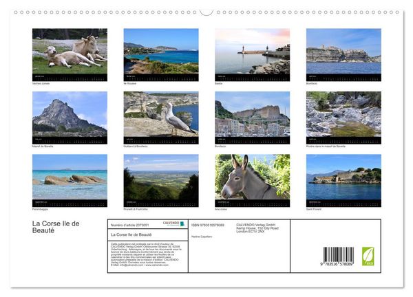Produktbild: La Corse Ile de Beaut&eacute; (Calendrier mural 2026 DIN A2 vertical) calendrier de bureau