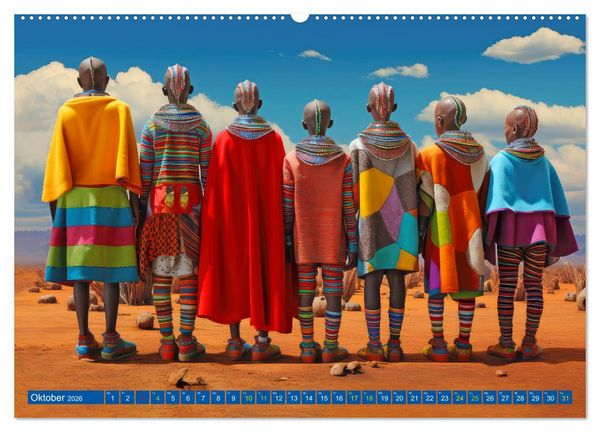 Produktbild: Surrealistische Bilder - Inspiriert von den Massai (Wandkalender 2026 DIN A2 quer), CALVENDO Monatskalender