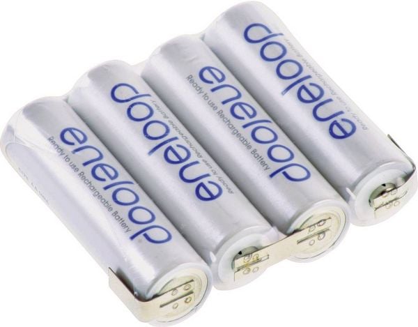 Produktbild: Panasonic eneloop Reihe F1x4 Akkupack 4x Mignon (AA) Z-L&ouml;tfahne NiMH 4.8V 1900 mAh