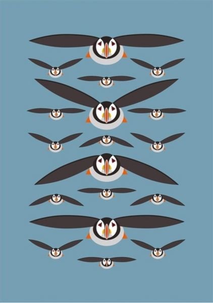 Produktbild: I Like Birds: Flying Puffins Hardback Notebook