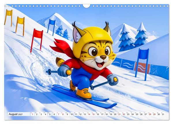Produktbild: Tierischer Wintersport - Lustige Tiere im Schnee (Wandkalender 2027 DIN A3 quer), CALVENDO Monatskalender