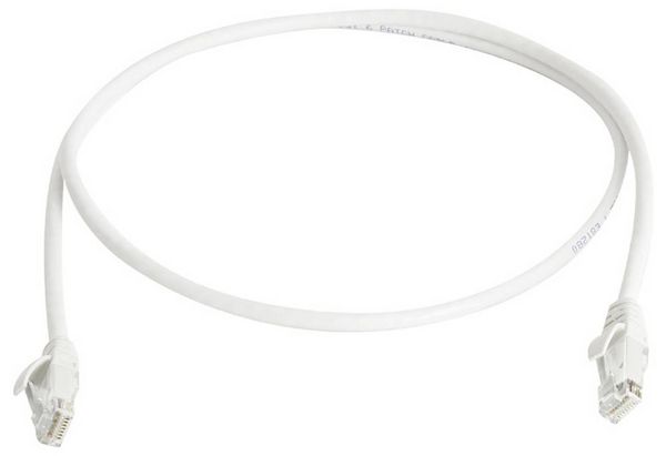 Produktbild: Teleg&auml;rtner 100008522 RJ45 Patchkabel CAT 6 3.0 m Wei&szlig; Flammwidrig, mit Knickschutzt&uuml;lle 1 St.