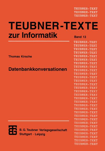 Datenbankkonversationen, Taschenbuch von Thomas Kirsche, Vieweg & Teubner, 9783815420638