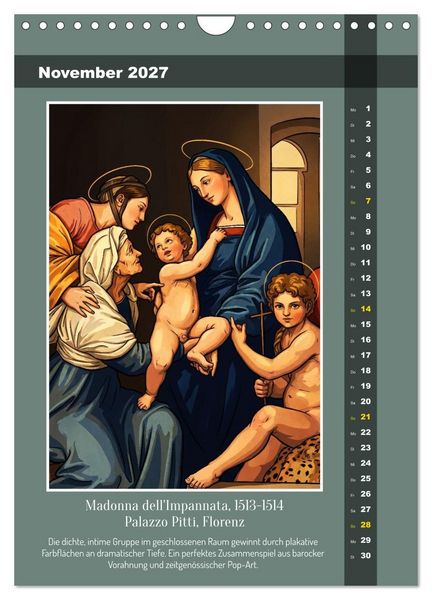 Produktbild: Raffael 2.0, Renaissance-Madonnen als Graphic Novel (Wandkalender 2027 DIN A4 hoch), CALVENDO Monatskalender