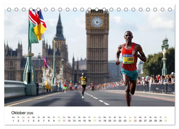 Produktbild: Marathon Power (Tischkalender 2026 DIN A5 quer), CALVENDO Monatskalender