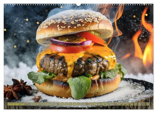 Produktbild: Unsere Burger Deluxe (Wandkalender 2026 DIN A2 quer), CALVENDO Monatskalender