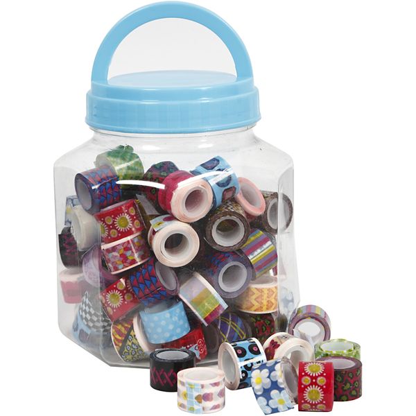 Produktbild: Creativ Company Gemustertes Band - Sortiment, B 12 mm, Sortierte Farben, 90x2 m, 1 Dose