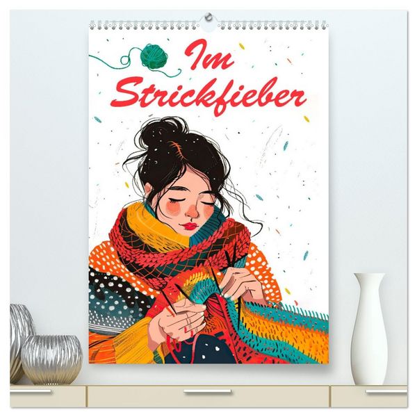 Im Strickfieber (hochwertiger Premium Wandkalender 2026 DIN A2 hoch), Kunstdruck in Hochglanz