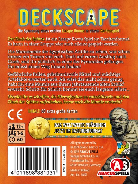 Produktbild: Deckscape - Der Fluch der Sphinx DE