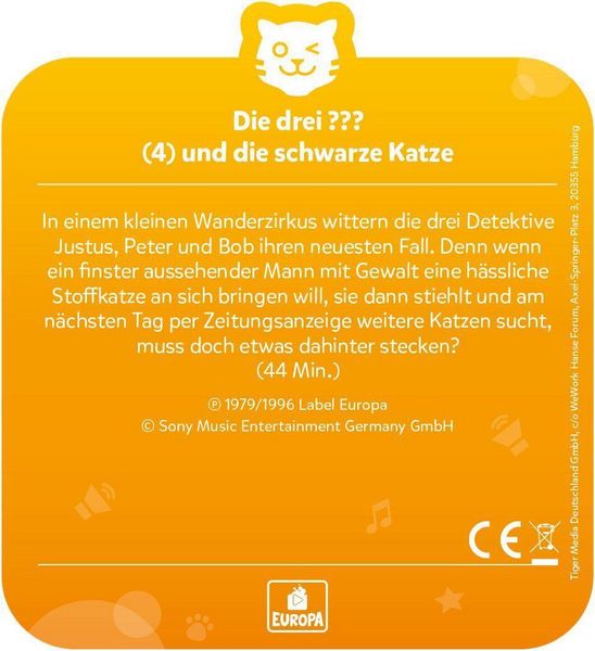 Produktbild: tigercard - Die drei ??? - Folge 4: Die schwarze Katze