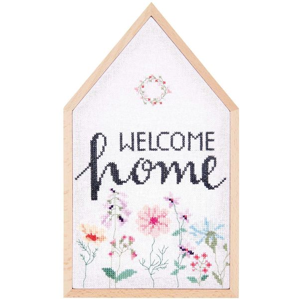 Produktbild: Stickpackung Gez&auml;hlter Kreuzstich, Welcome Home, gro&szlig;, inkl.