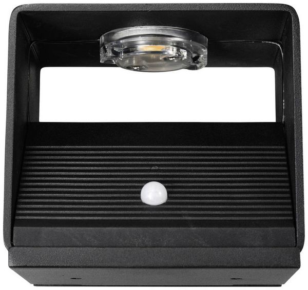 Produktbild: Sygonix SY-6053268 LED-Wandleuchte mit Bewegungsmelder LED LED fest eingebaut 2W Schwarz