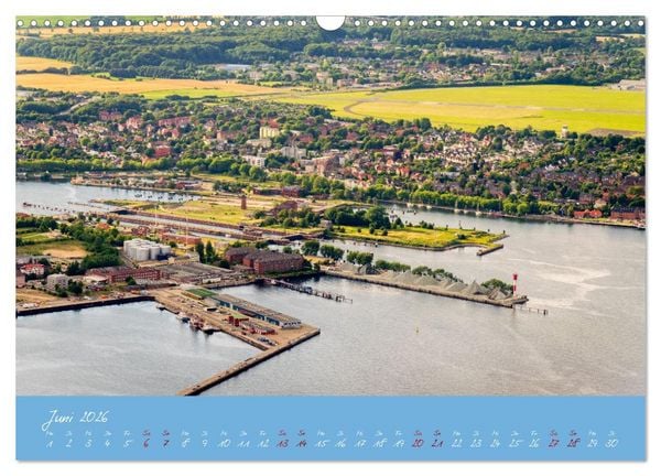 Produktbild: Kiel aus der Luft - Die Stadt an der F&ouml;rde aus dem Ballon fotografiert (Wandkalender 2026 DIN A3 quer), CALVENDO Monatskalender