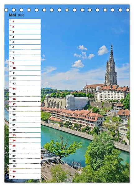 Produktbild: Schweizer Ansichten - Berge, Fl&uuml;sse und Seen in der Schweiz (Tischkalender 2026 DIN A5 hoch), CALVENDO Monatskalender