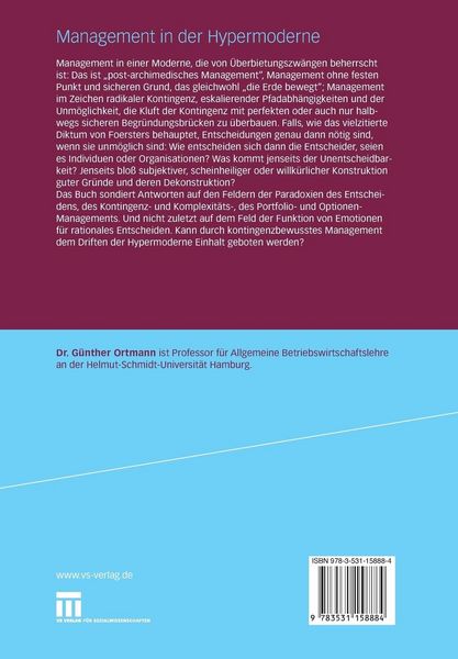 Produktbild: Management in der Hypermoderne