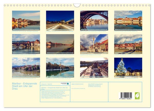 Produktbild: Maribor - Entspannde Stadt am Ufer der Drau (Wandkalender 2026 DIN A3 quer), CALVENDO Monatskalender