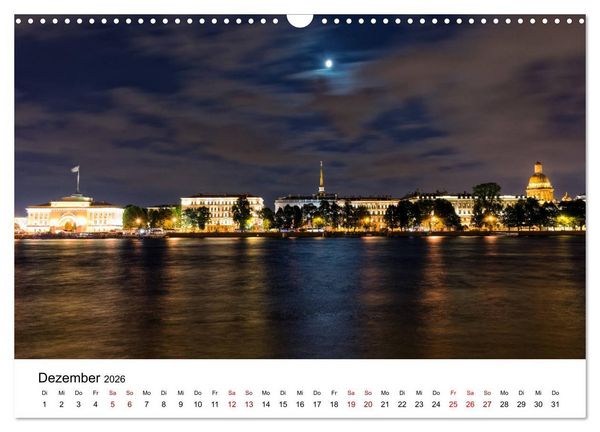 Produktbild: St. Petersburg bei Nacht (Wandkalender 2026 DIN A3 quer), CALVENDO Monatskalender