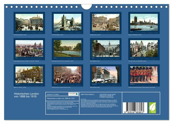 Produktbild: Historisches London von 1888 bis 1918 (Wandkalender 2026 DIN A4 quer), CALVENDO Monatskalender