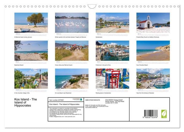Produktbild: Kos Island - The Island of Hippocrates (Wall Calendar 2026 DIN A3 landscape), CALVENDO 12 Month Wall Calendar