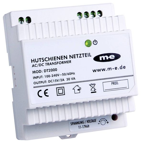 Produktbild: M-e modern-electronics 40778 T&uuml;rsprechanlage Hutschienen-Netzteil Wei&szlig;
